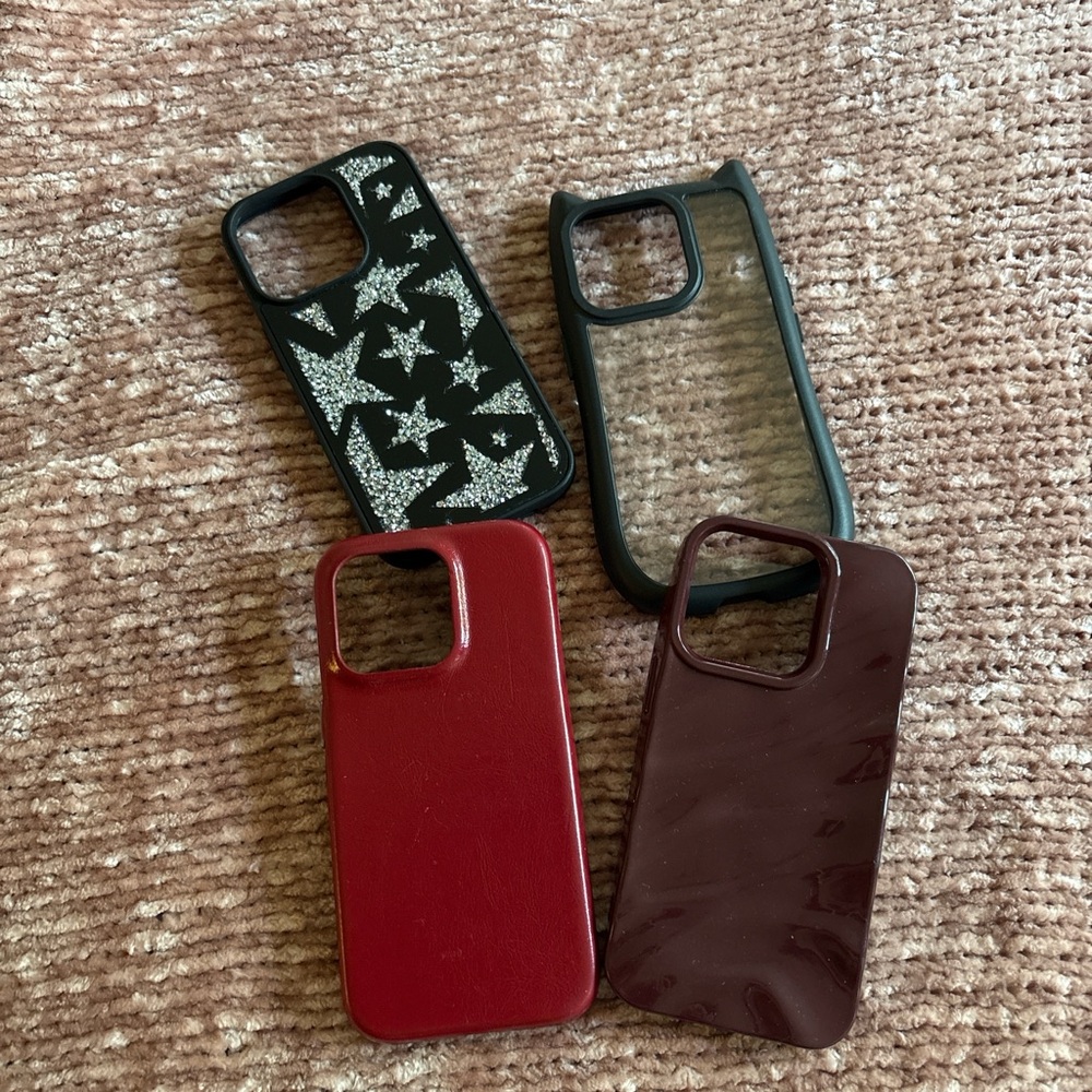 iphone 14 pro Case Set - Black, Red, and Burgundy